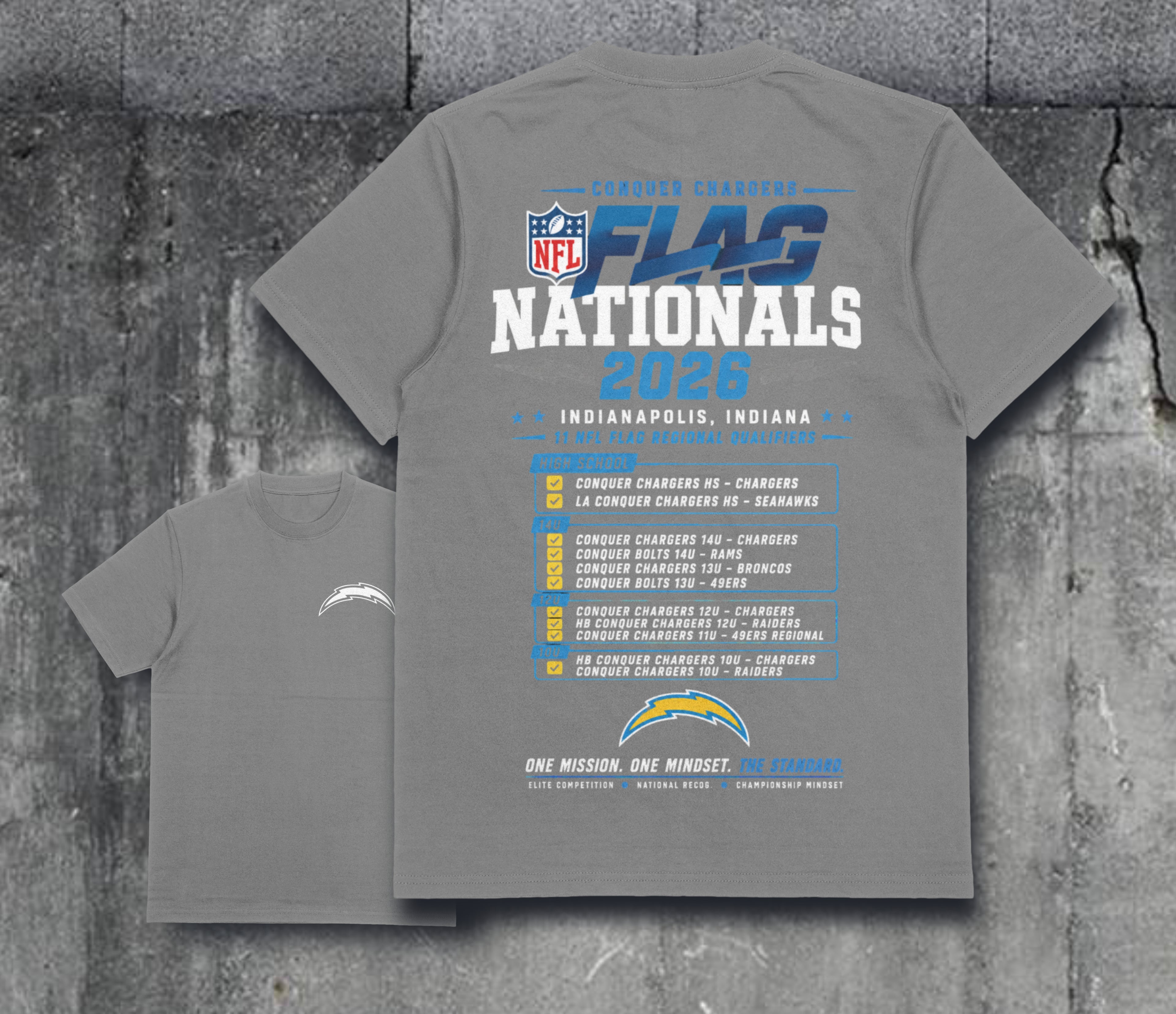 NFL Flag Conquer Chargers - Conquer Chargers (YOUTH)